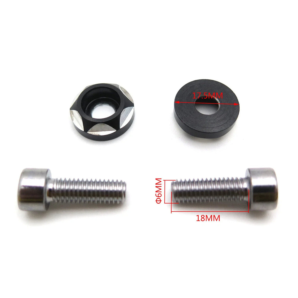 Set of 4 Black Aluminum Alloy License Plate Bolt Screws for Car Motorcycle