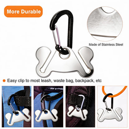 2X Dog Poop Bag Holder for Waste Management (Stainless Steel)