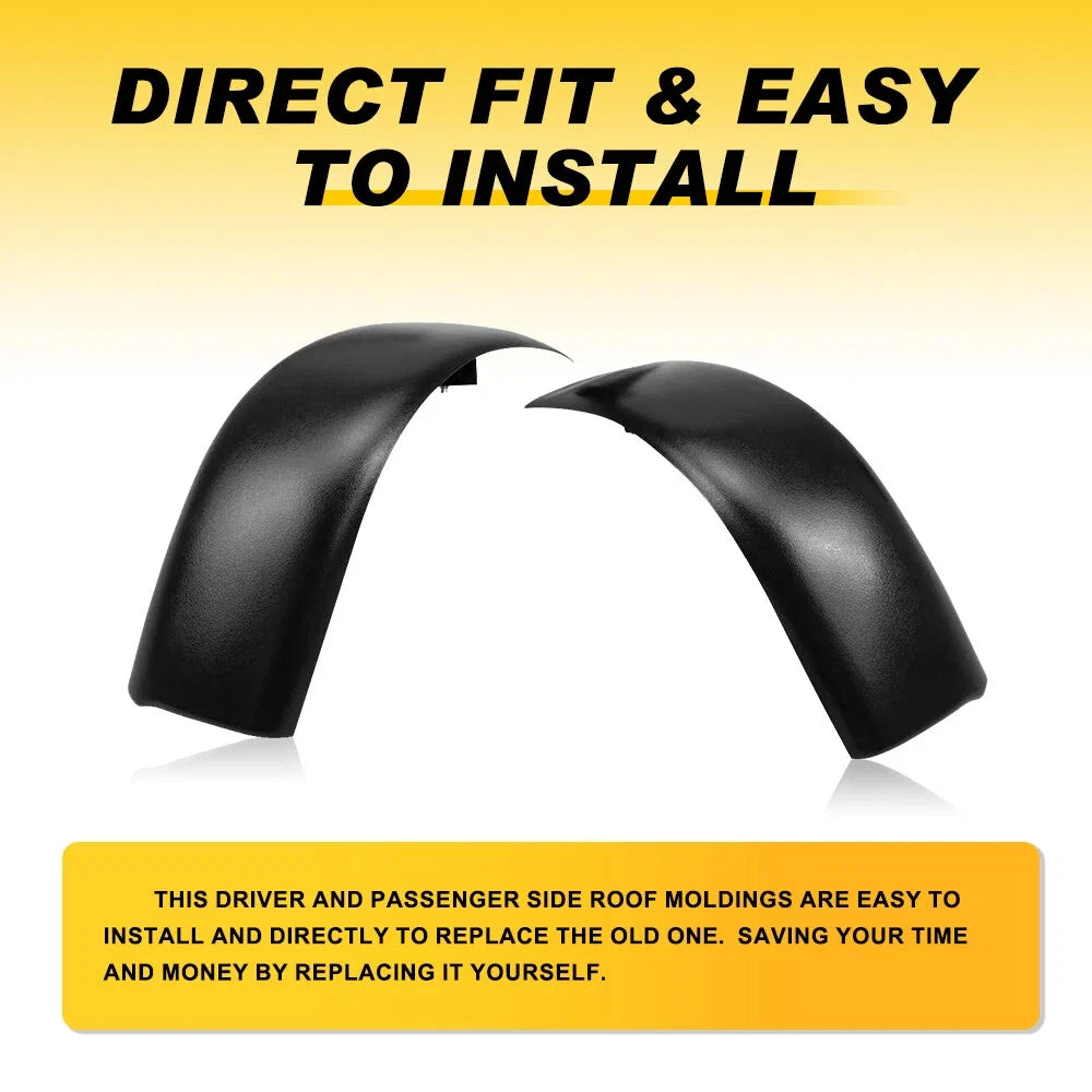 2X Upgraded Roof Black Molding for Ford F-350 Super Duty (1999–2007)