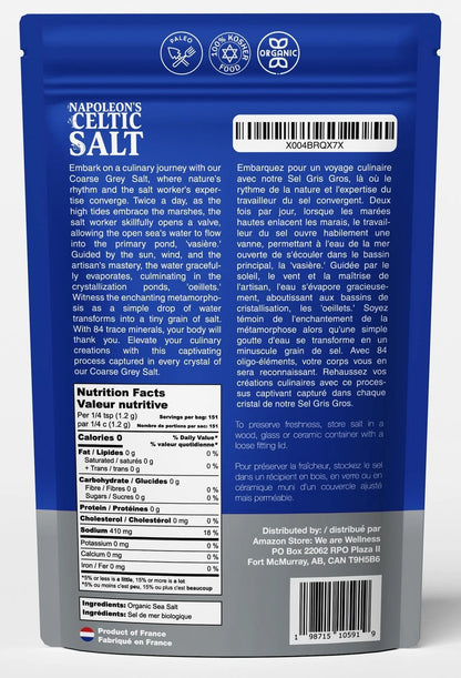 Coarse Celtic Sea Salt 0.5lb Bag - Hand Harvested, French Unrefined