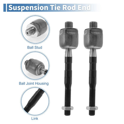 2 Pcs Front Inner Tie Rod End Links for Ford Fusion (2006–2009)