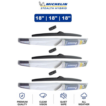 Set of 3 Michelin Stealth Hybrid 18" Wiper Blades for All-Climate