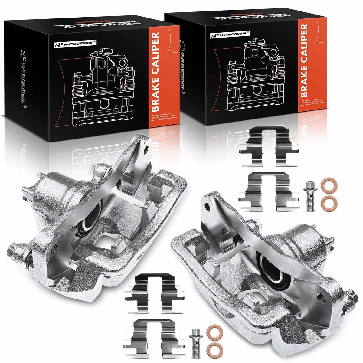 Set of 2 Rear Brake Calipers w/ Bracket for Subaru Forester (2004–2008) - 26692-FE020, 26625-FE000
