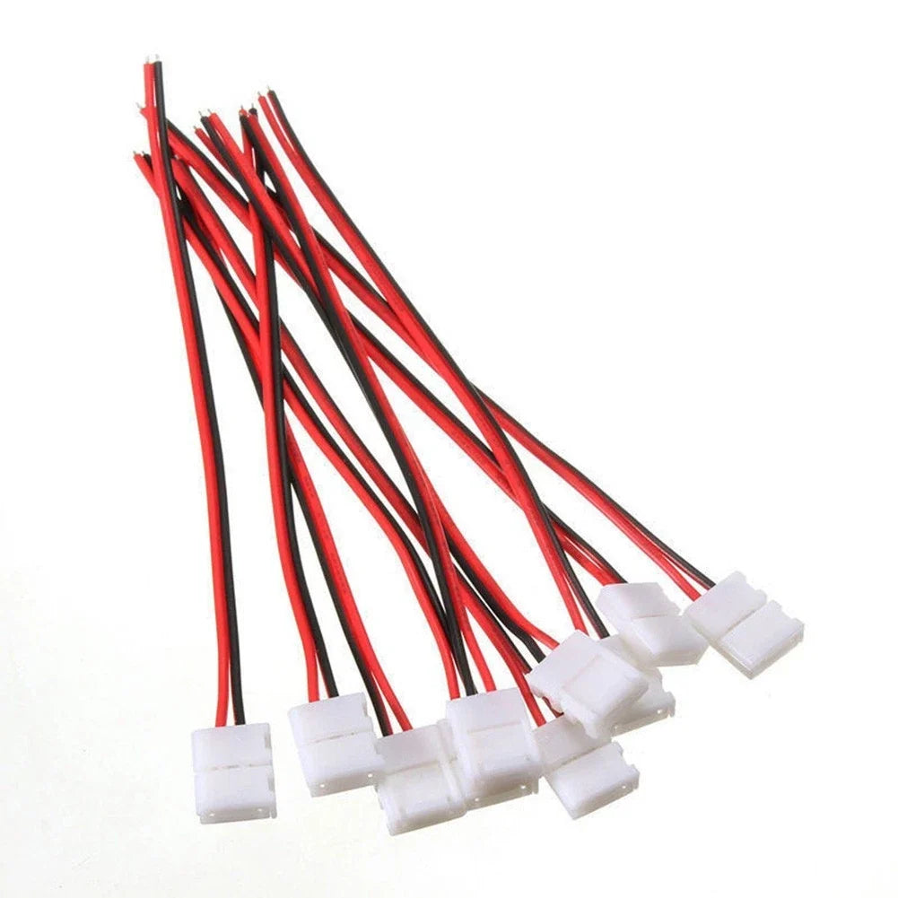 10PCS 2 Pin LED Strip Connectors for 3528 5050 Flexible Tape Light