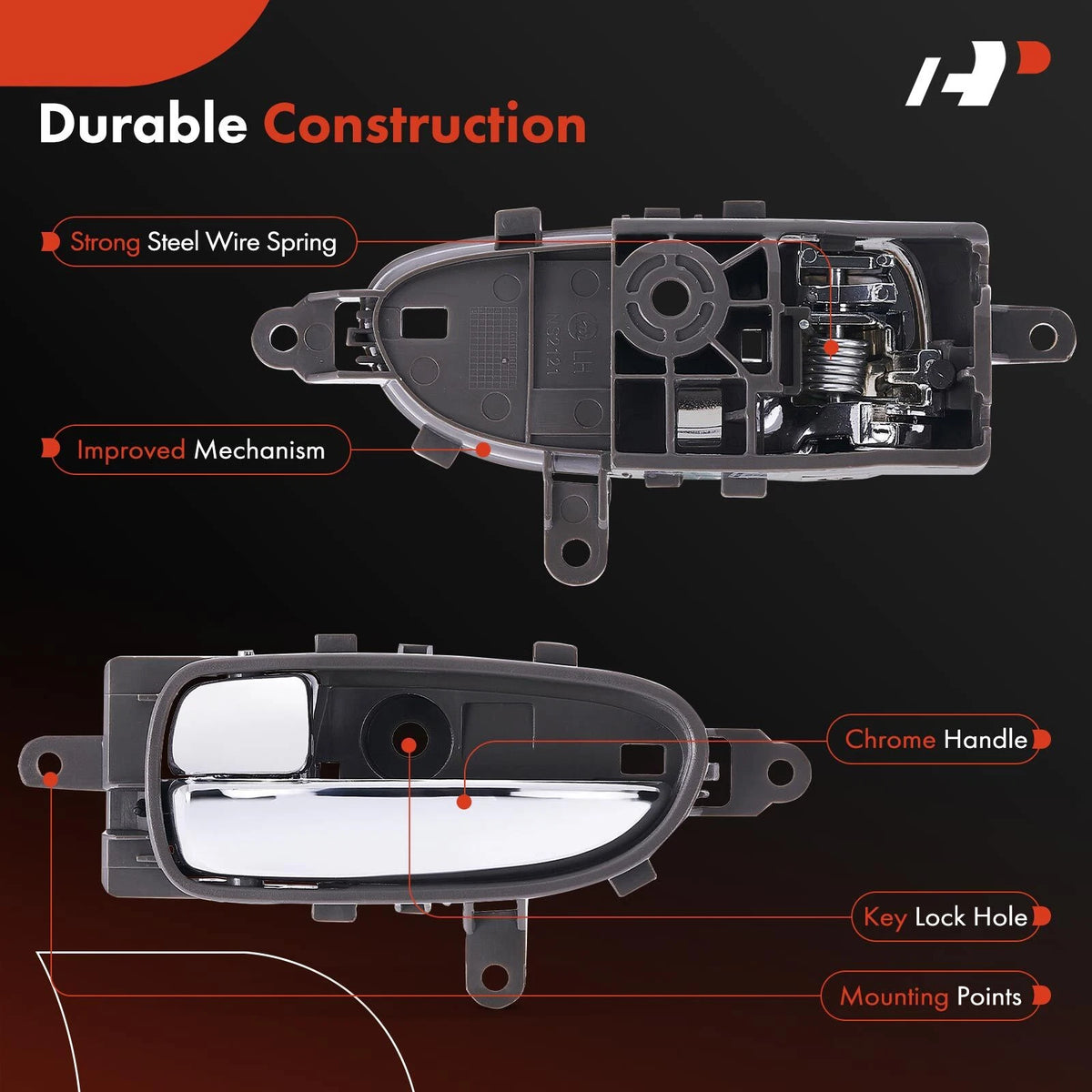 Left Interior Door Handle for Nissan Altima Maxima NV1500 (80671-JA00C, 80671JA00C, 81562)