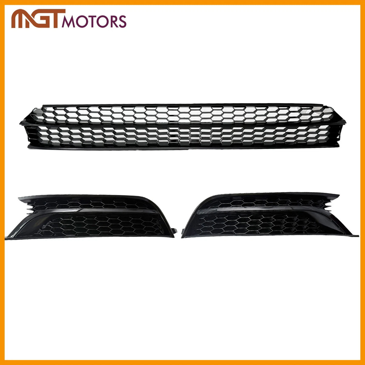 3X Front Lower Grille & Fog Light Covers for VW Passat (2012–2015) - Replace 561853665E9B9, 5618531012ZZ