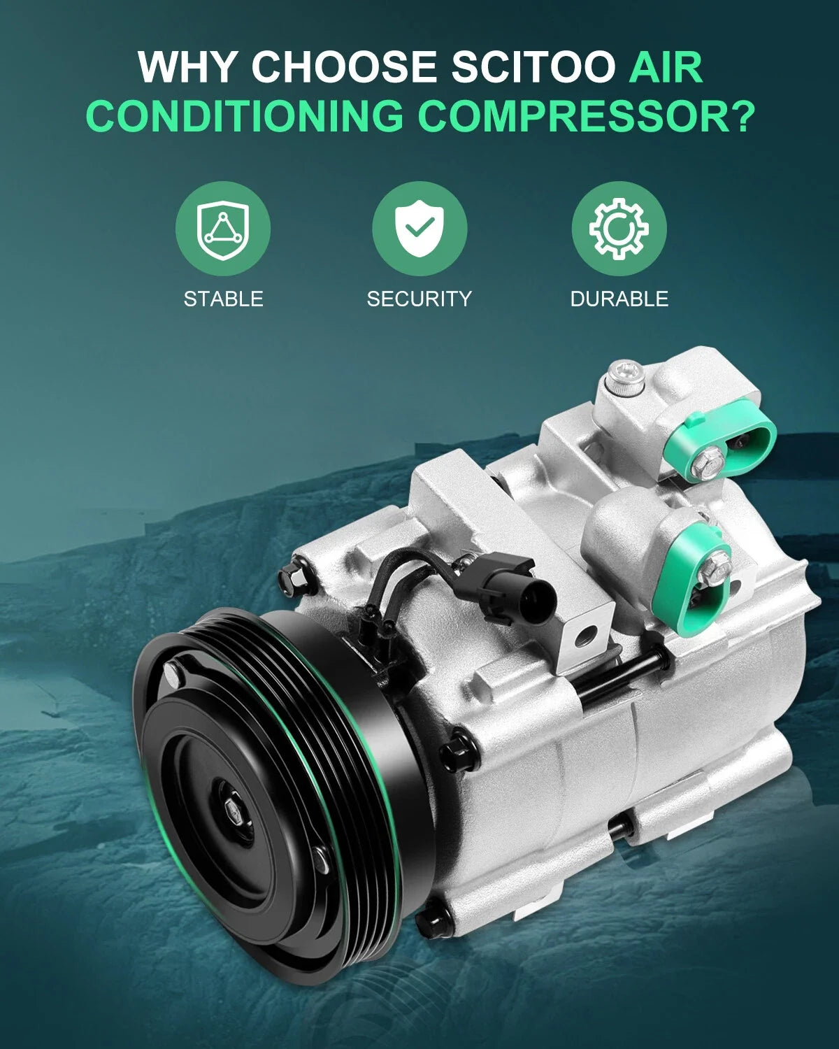 A/C Compressor for Kia Optima, Hyundai Santa Fe 2.4L (2001–2006)