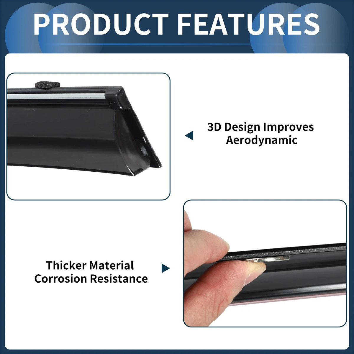 Set of 4 Window Deflectors for Ford Focus (2012) - Black Vent Visors