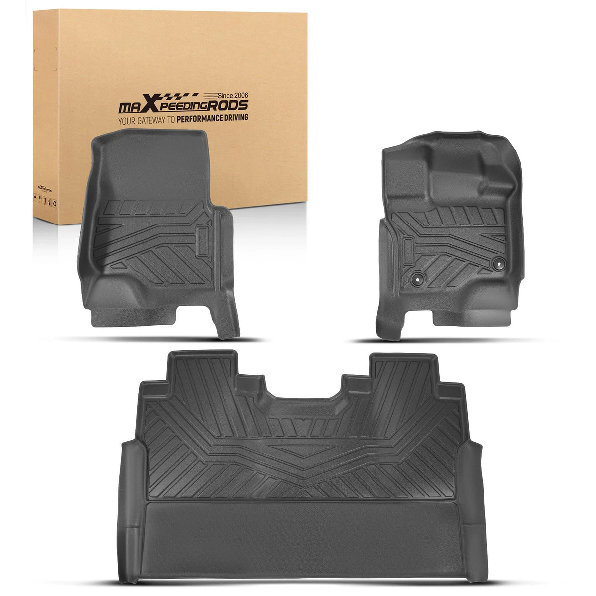 2X TPE Waterproof Floor Mat Liners for Ford F-150 Super Crew Cab (2015–2025) 30H67E