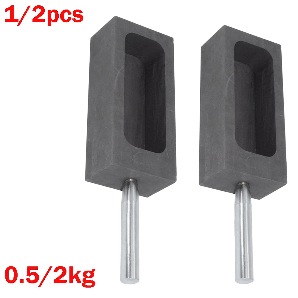 1/2 Pure Graphite Ingot Mold for Melting Metal with Handle