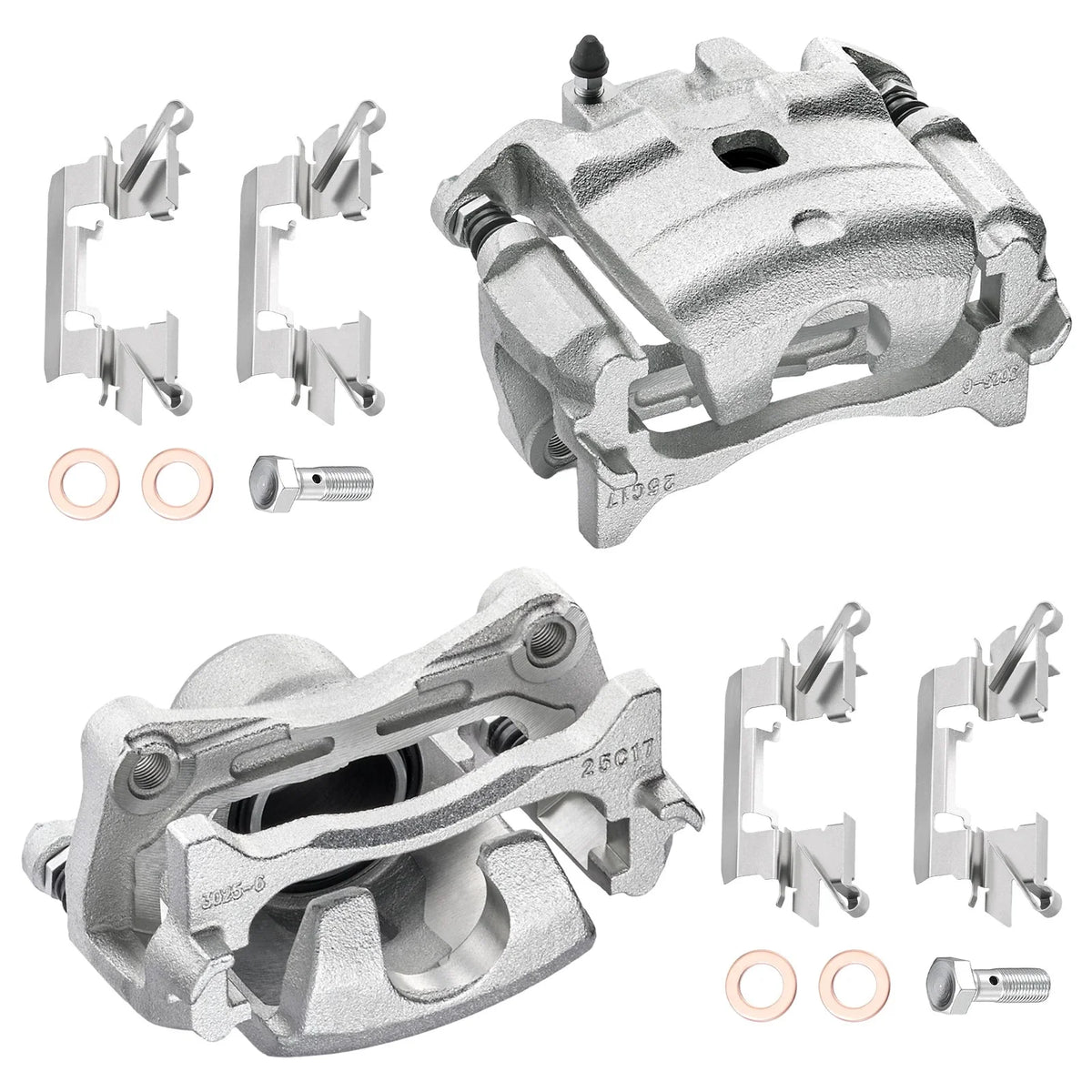 2Pcs Front Brake Calipers w/ Bracket for Nissan Altima (2013–2021), Leaf (2014–2017)