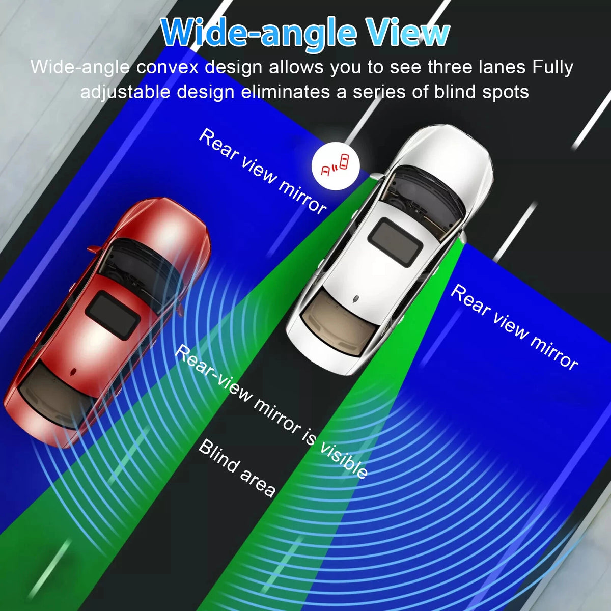 2X Adjustable Blind Spot Rear View Side Mirror 360° Wide Angle for Car Truck SUV