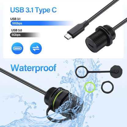 USB C to C Waterproof Cable for Automotive Use (IP68)