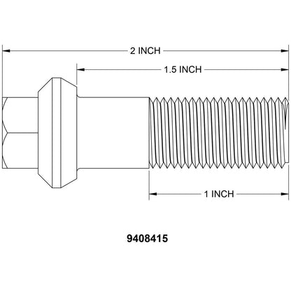 Tru-Lite Titanium Jet Head Style Bolt 1/2 Inch-20 x 1-1/2 Inch (9408415)