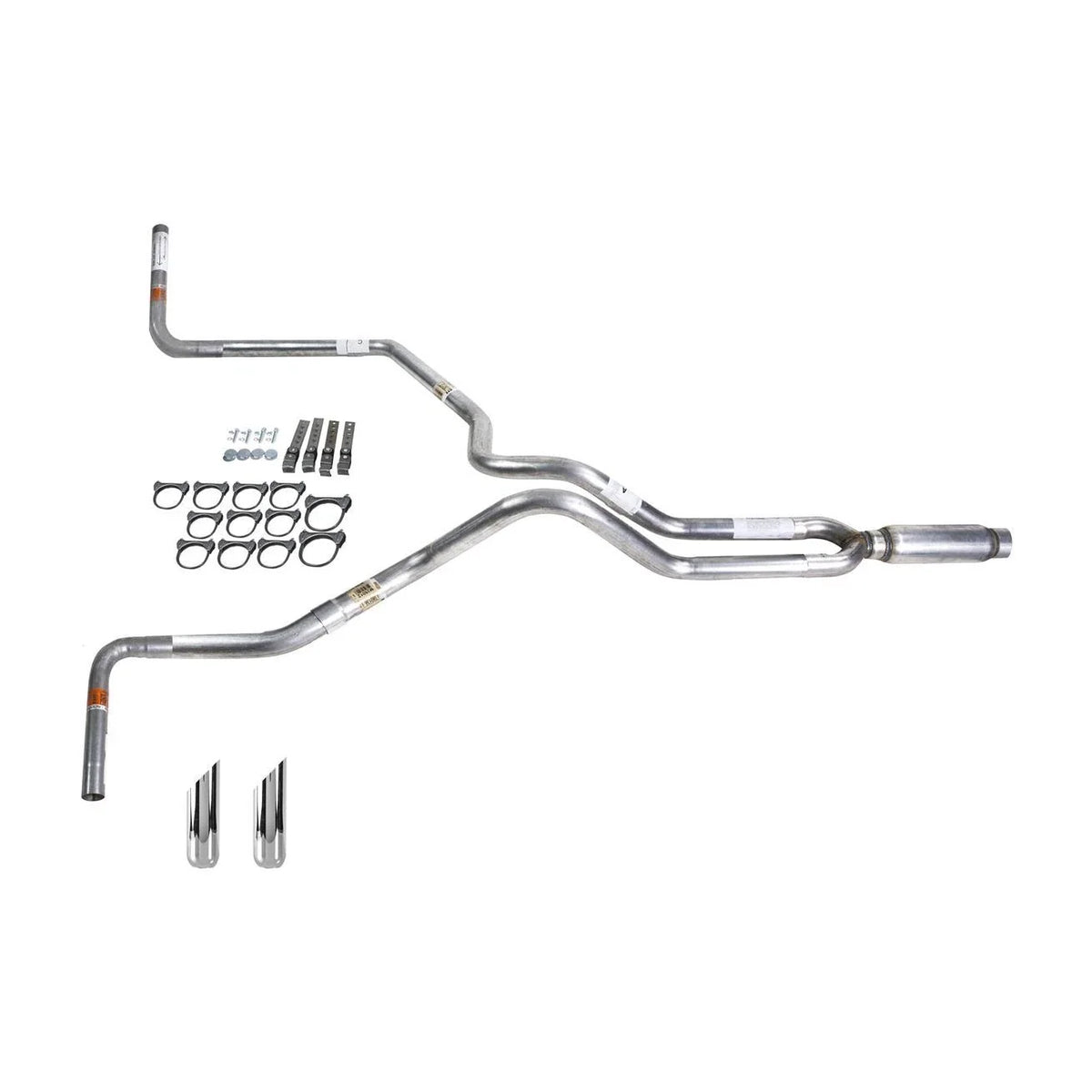 Dual Exhaust MA Pipe Glass Pack Muffler SW Tip Side Exit for F150 (1998–2004)