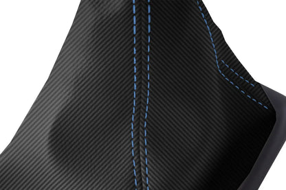 Carbon Fiber Manual Boot Cover for Nissan Skyline R32 (1989–1993) Blue Stitch