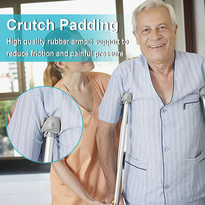 2X Underarm Crutch Pad Replacement for Walking Arm Crutches - Gray