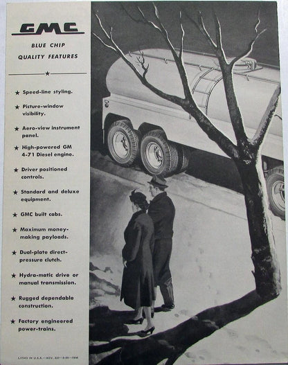 Sales Brochure Folder for 1955 GMC D & DM 660 47 Diesel Trucks