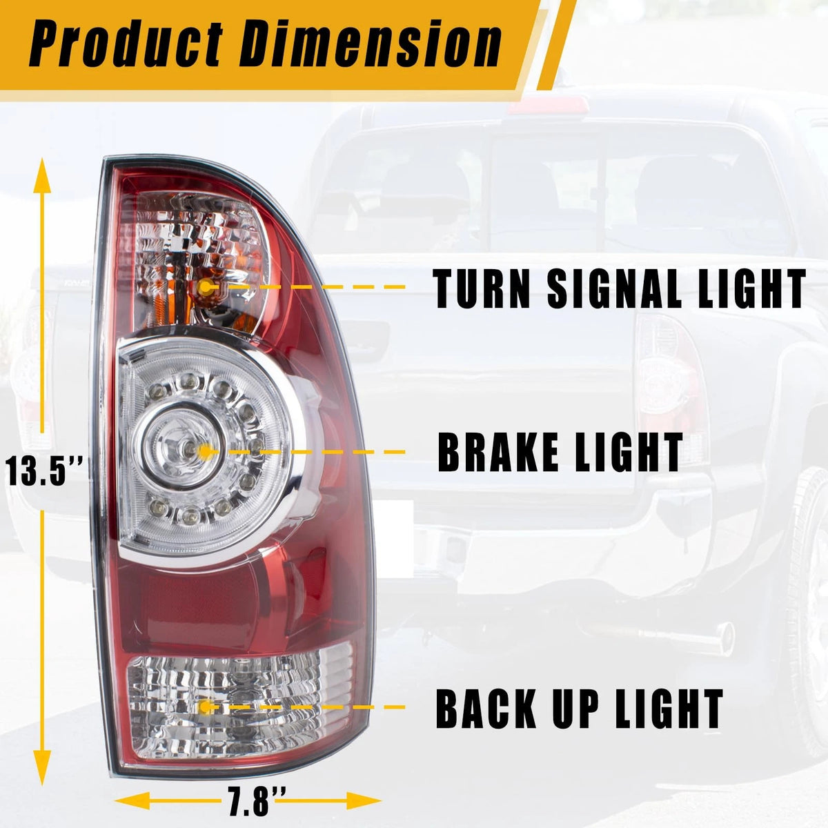 LED Tail Light for Toyota Tacoma (2005–2015) Right Passenger Side Replacement