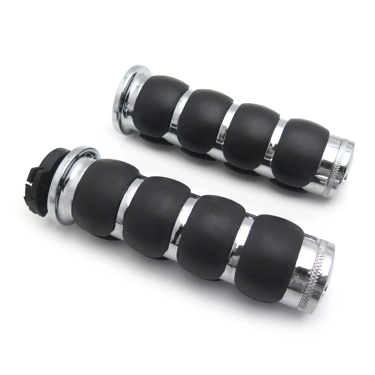 Chrome Flat Top Hand Grips for Kawasaki Mean Streak (2000–2004)