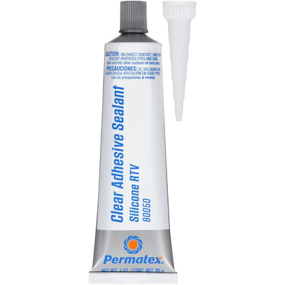 Permatex 80050 Clear RTV Silicone Adhesive Sealant for Automotive (Pack of 1)