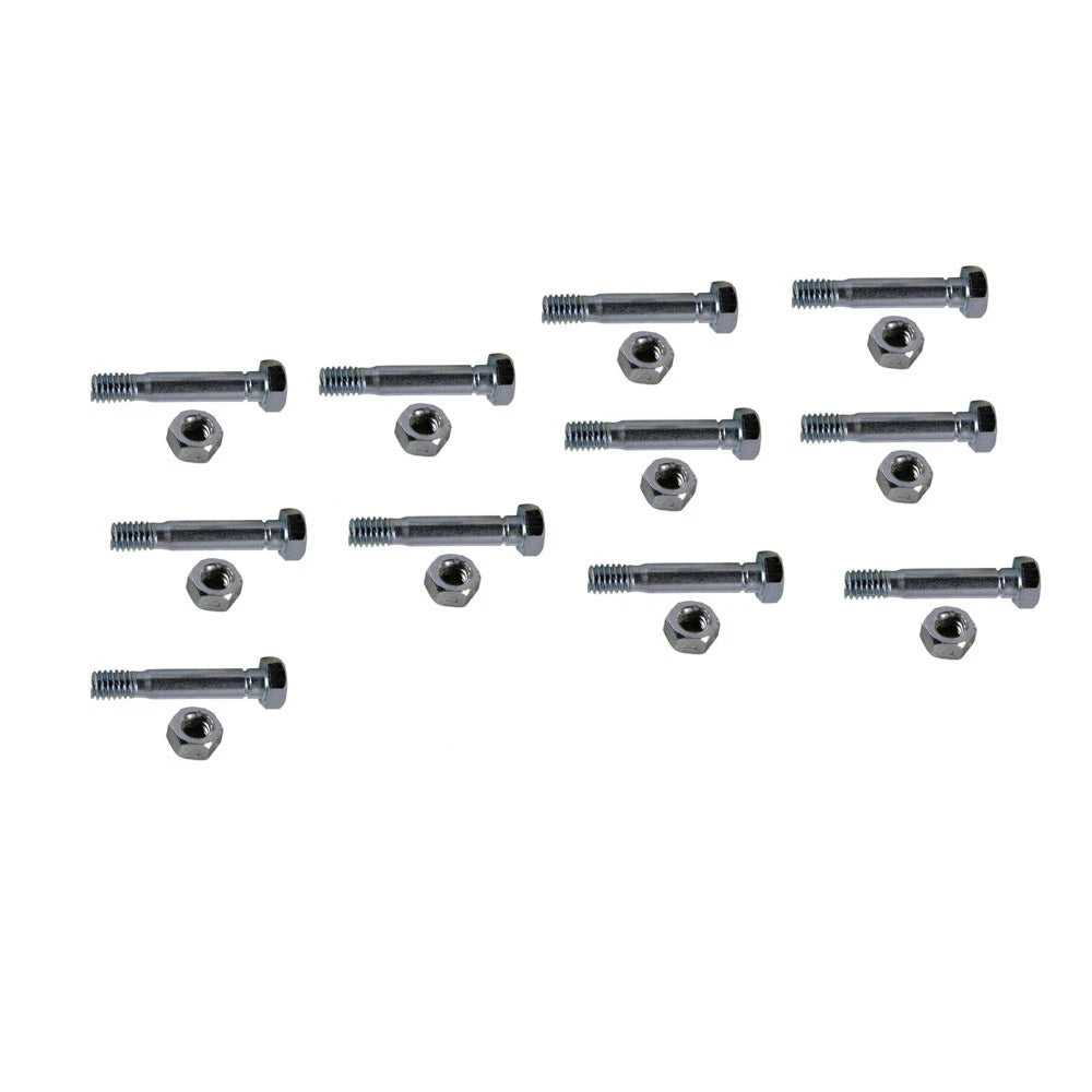 10 Pack Shear Pin and Nuts for MTD Snow Blower (Fits 710-0891)