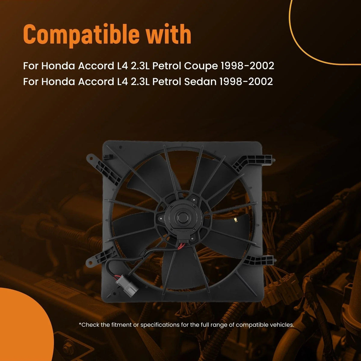 Cooling Fan & Motor for Honda Accord (1998–2002) HO3115103 5Blade 240W