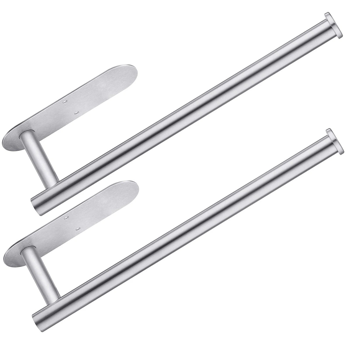 2X Stainless Steel Under Cabinet Paper Towel Holder - Wall Mount L-Style