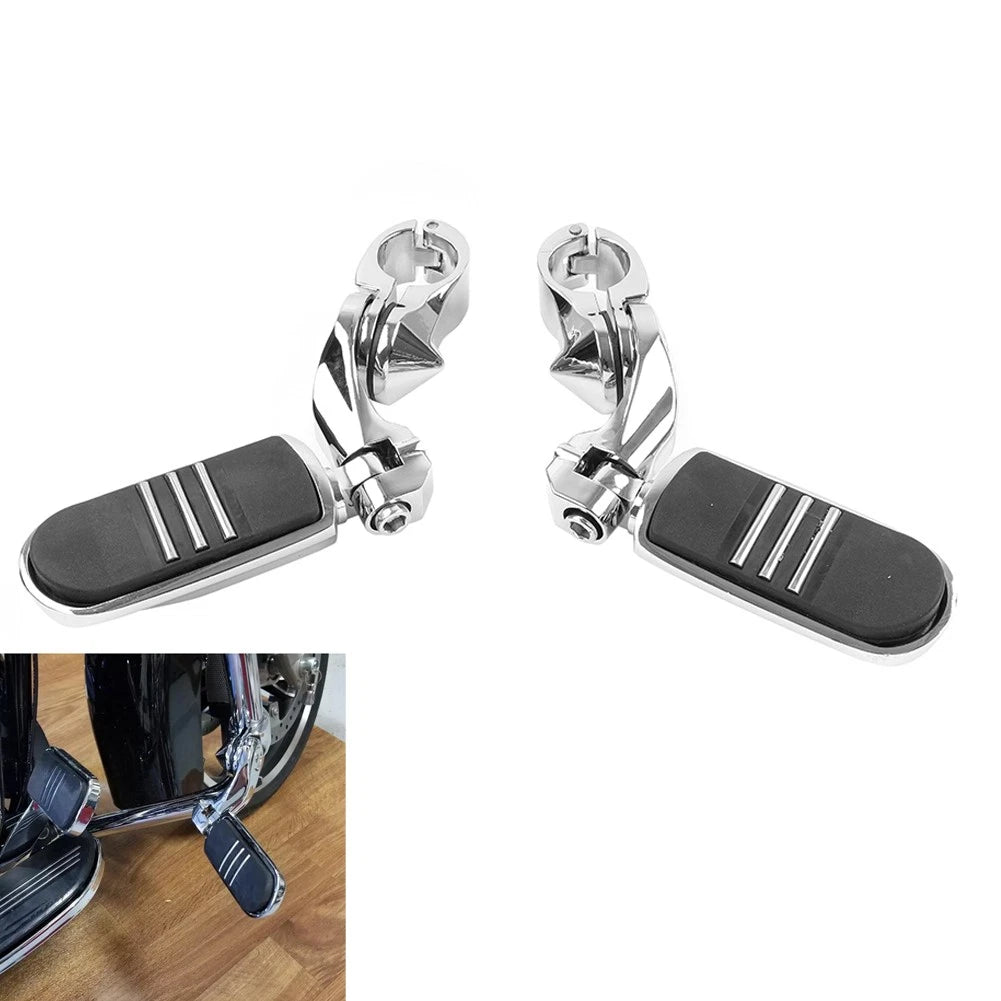 Set of 2 Chrome 32MM 1.25'' Short Angled Highway Engine Guard Foot Pegs for Harley Touring