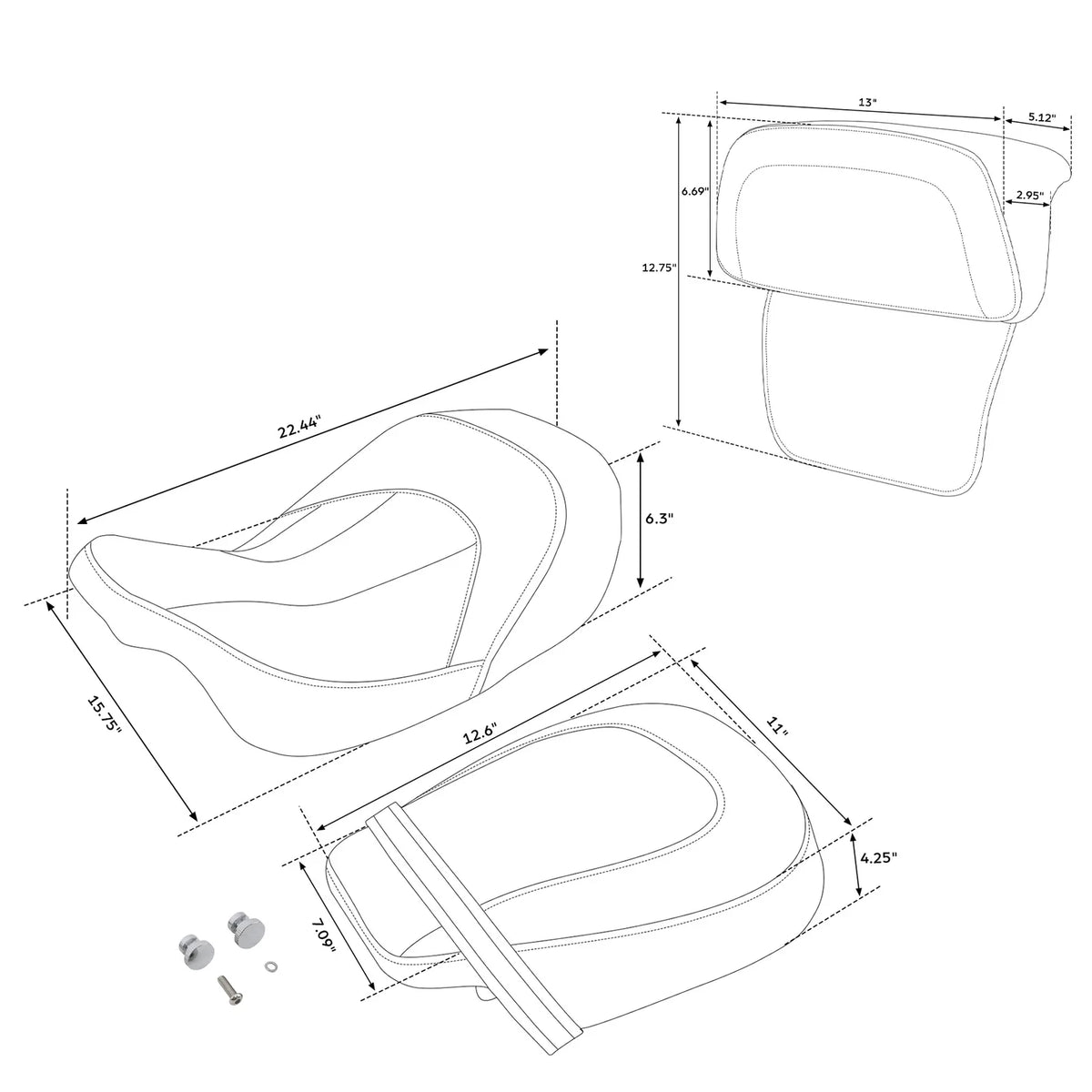 Seat Backrest Pad for Harley CVO Street Glide (2014–2023)