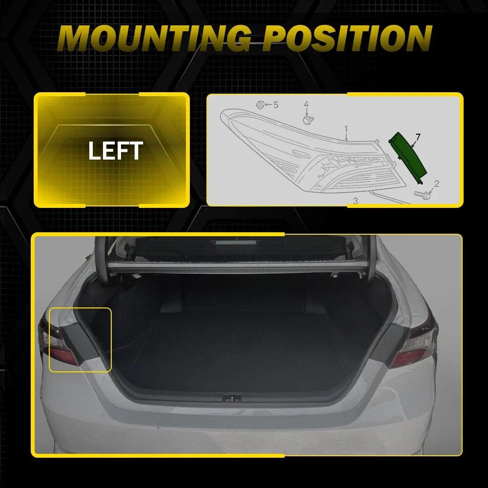 LH Rear Combination Lamp Cover for Toyota Camry (2018–2023) Black