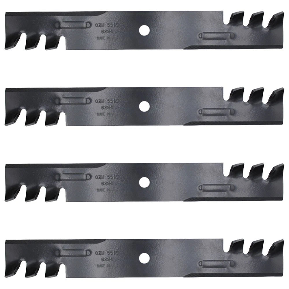 Set of 4 Toothed Mower Blades for Yazoo/Kees