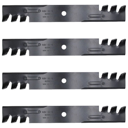 Set of 4 Toothed Mower Blades for Yazoo/Kees