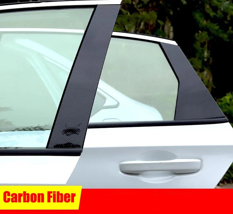 6X Carbon Fiber Exterior Pillar Posts Sticker for Hyundai Creta (2020–2023)