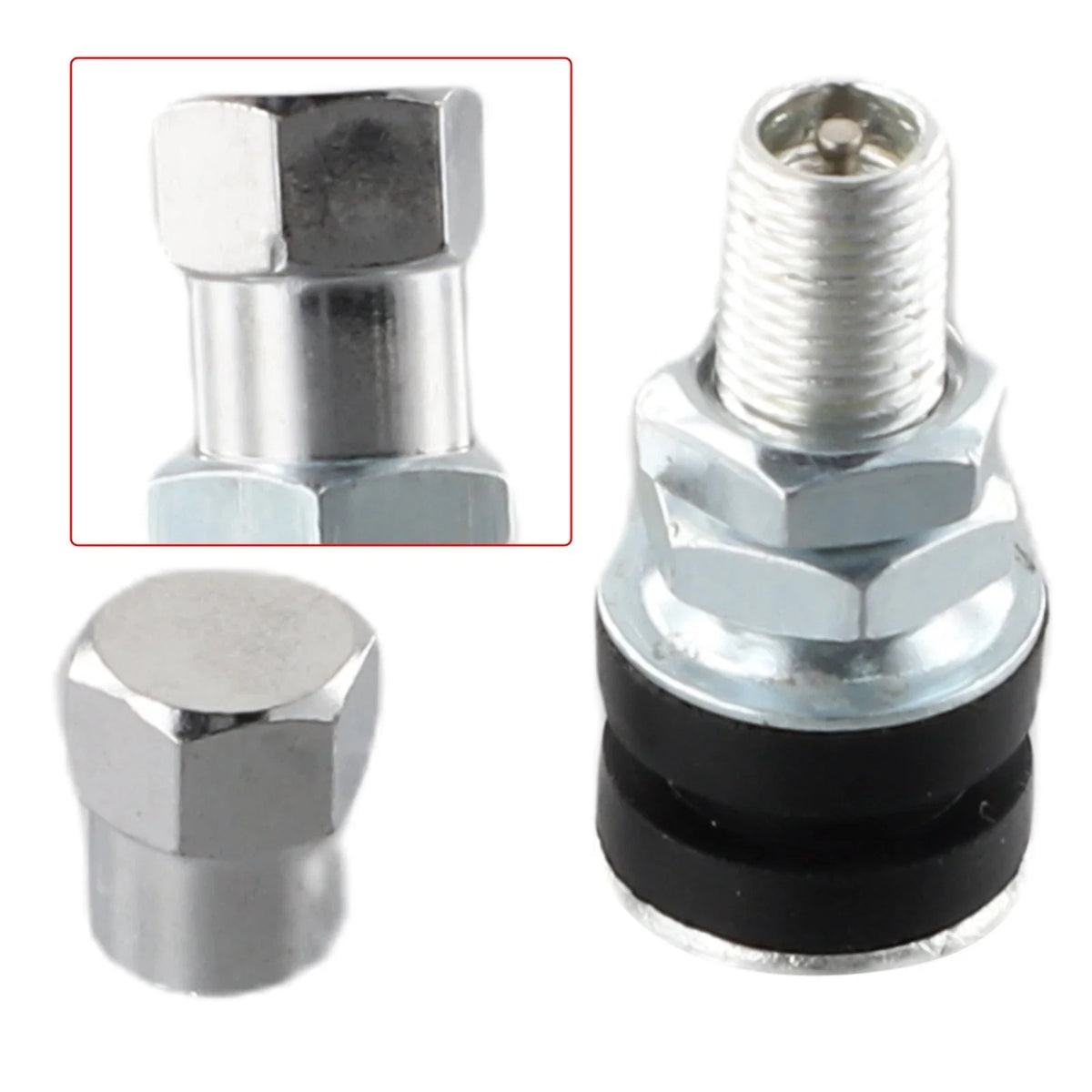 Set of 2 Tubeless Vacuum Tire Valve Stems for Car (Universal Fit)