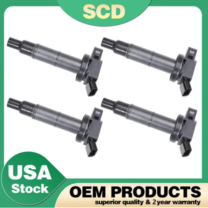 4X Ignition Coil + 4X Spark Plug for Toyota Camry Solara Lexus Scion 2.4L UF333
