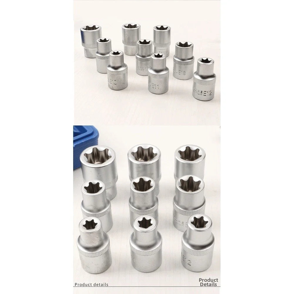 14-Piece Metric Socket Set for Automotive Standard Fasteners