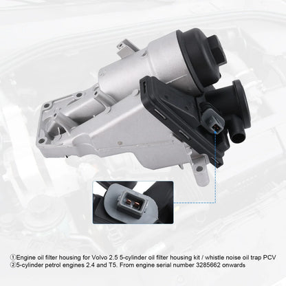 Oil Filter Housing for Volvo S40 V50 S60 V60 XC60 XC70 C70 C30 (2004–2016)