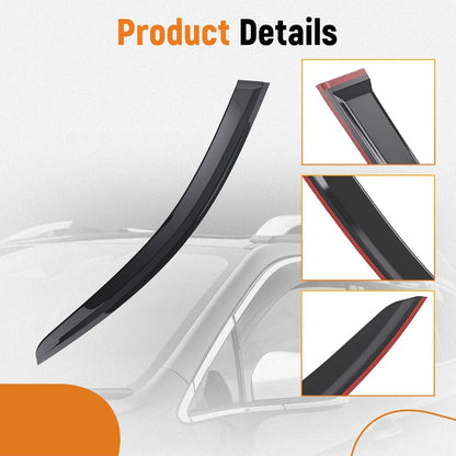 Set of 4 Window Rain Guards for Hyundai Santa Fe (2019–2023) Outside Mount Black