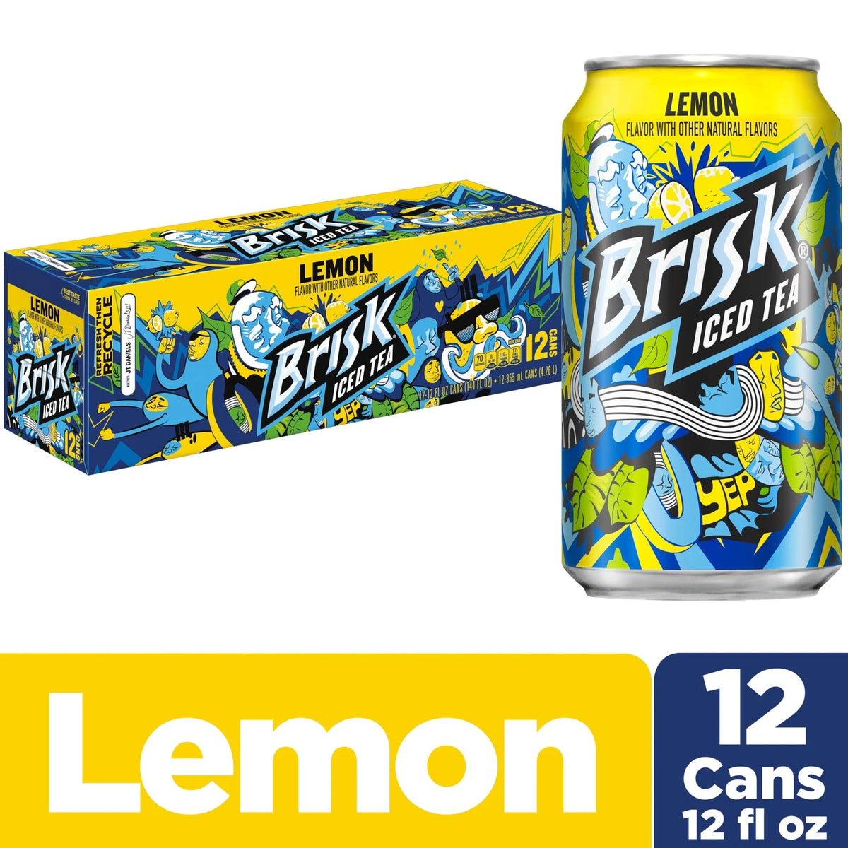Pack of 12 Brisk Lemon Iced Tea 12 Fl Oz Cans