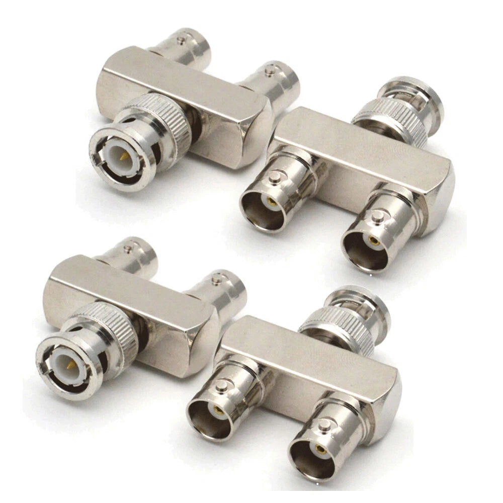 2X BNC Male to Dual BNC Female Splitter Y Adapter Connector