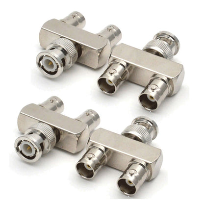 2X BNC Male to Dual BNC Female Splitter Y Adapter Connector