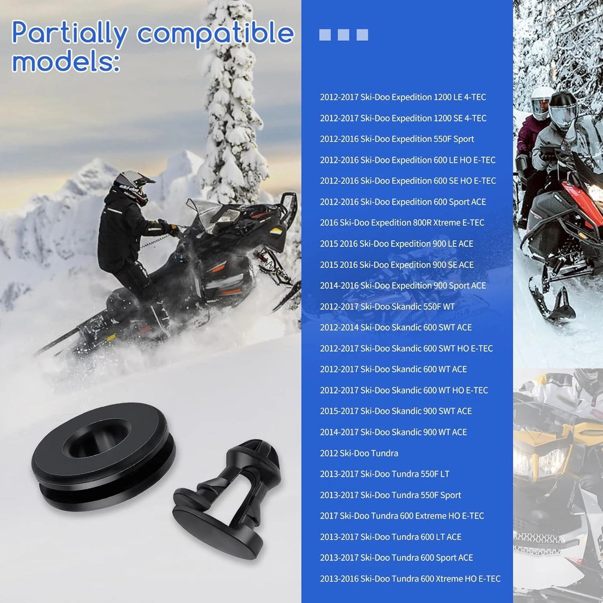 Grommet with Button for Ski-Doo Skandic, Tundra (2012–2020) 517304744 517303756