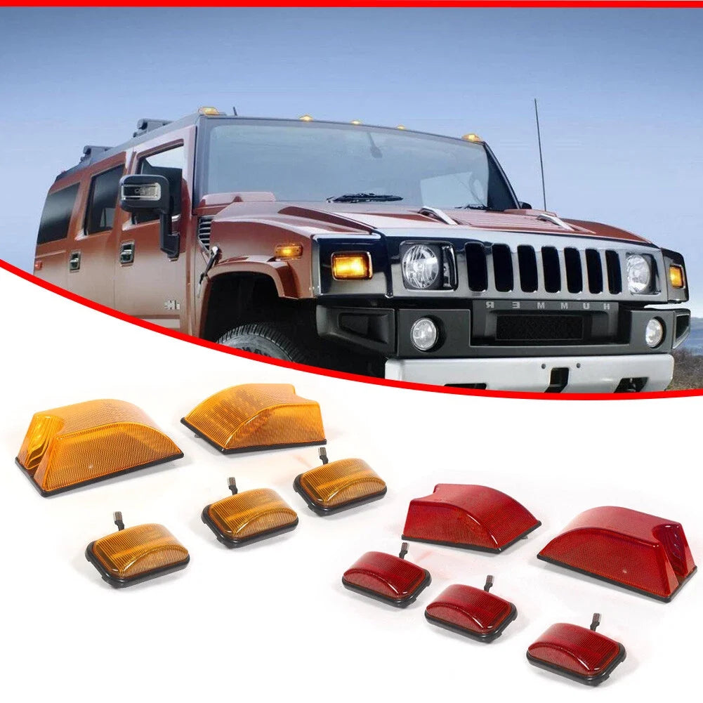 10X Amber & Red LED Cab Roof Marker Lights for Hummer H2 SUT (2003–2009)