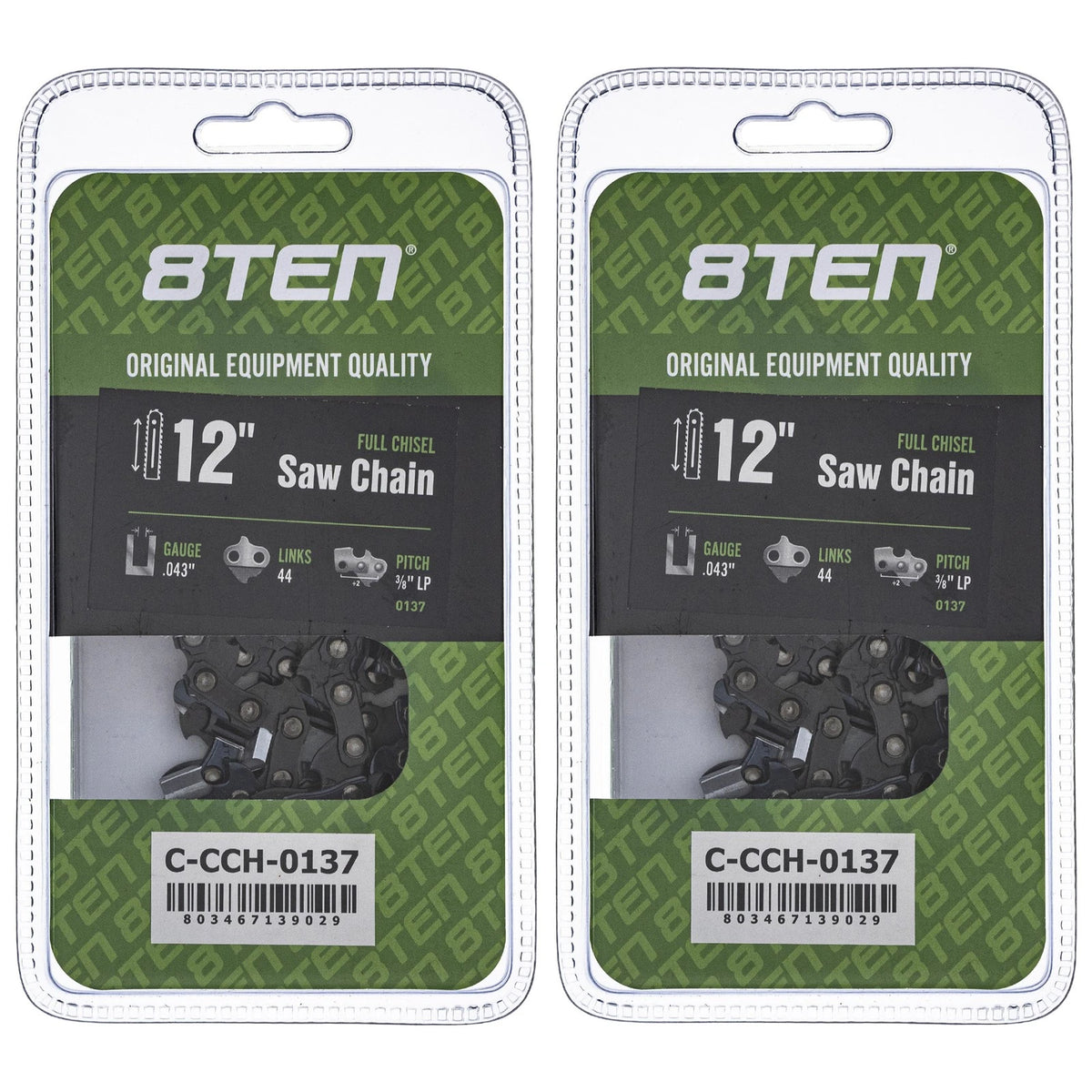 2-Pack Chainsaw Chain 12 Inch .043 3/8 LP 44DL for Homelite MS 210 220 211 Q (90PX044G, R44-21, R44, 90PX44CQ)