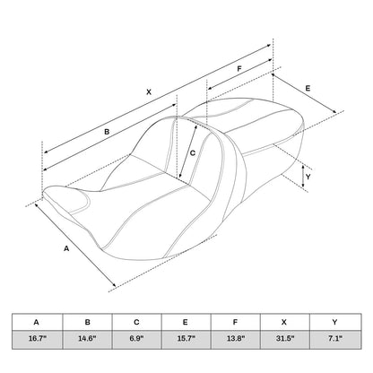 Driver Passenger Seat Backrest for Harley Touring Street Road Glide (2014–2023)
