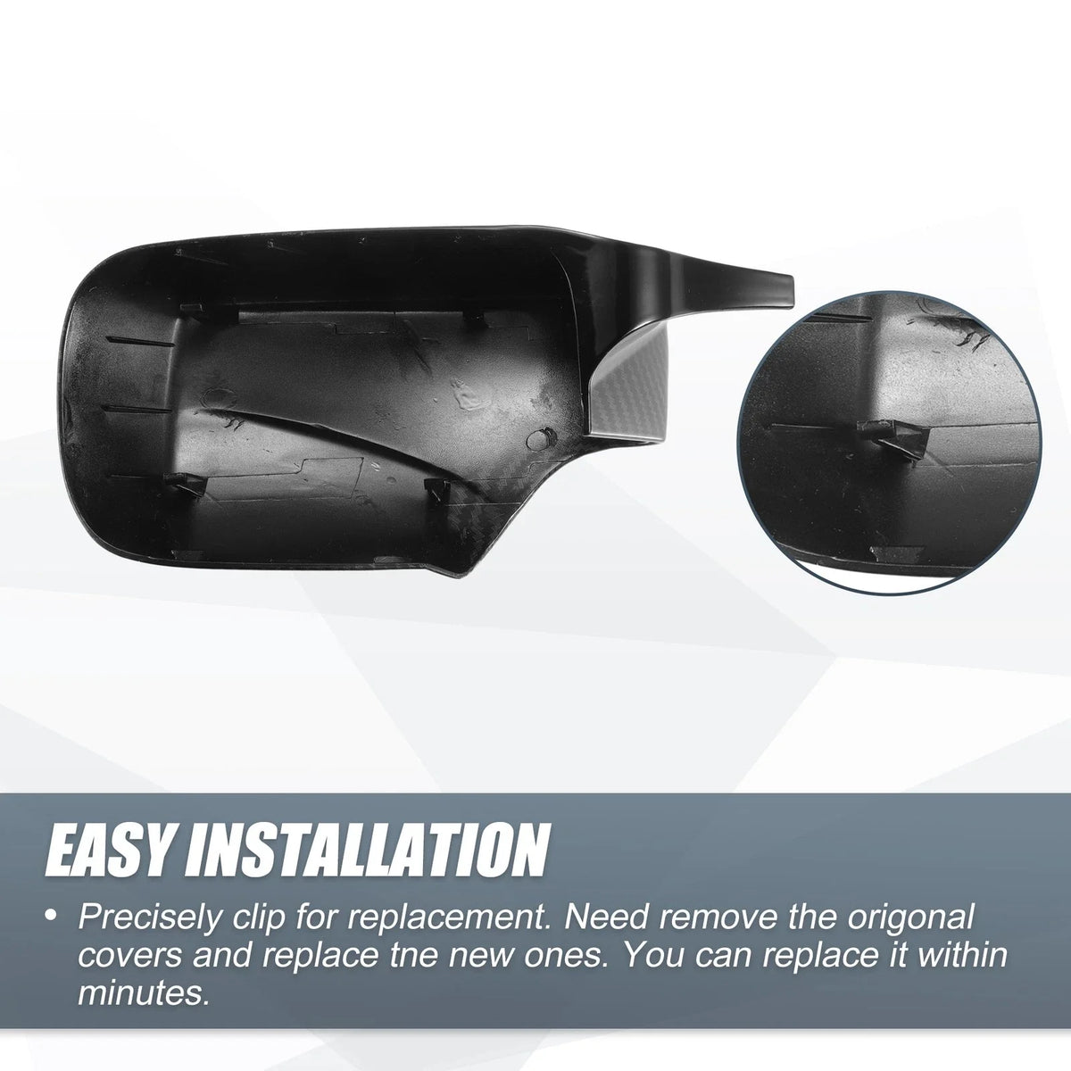 Carbon Fiber M4-Style Rearview Mirror Cover for BMW E39 E46 325i 328i (1998–2005)