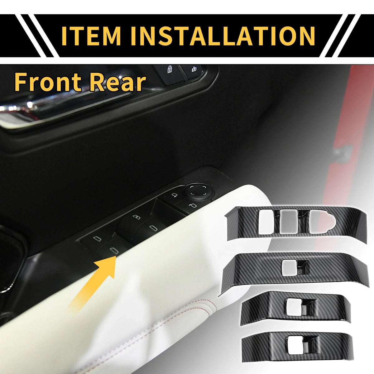 Door Window Switch Cover for Chevy Colorado (2023–2024) Carbon Fiber