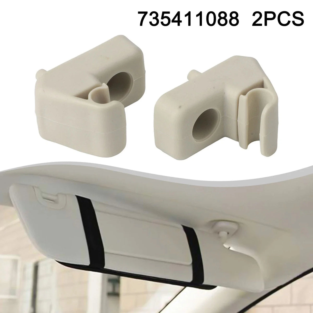2Pcs Sun Visor Bracket for Fiat Grande Punto (2005–2018) 735411088