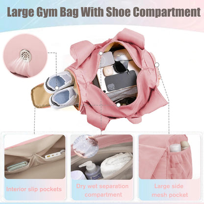 Waterproof Lightweight Gym Bag for Women (Pink)